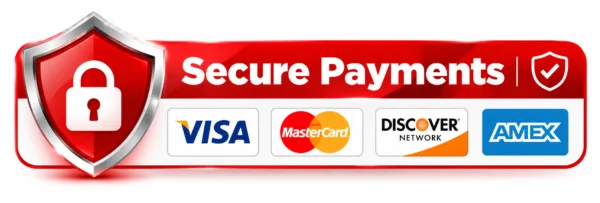 Secure Payments: Visa, Mastercard, Discover and American Express